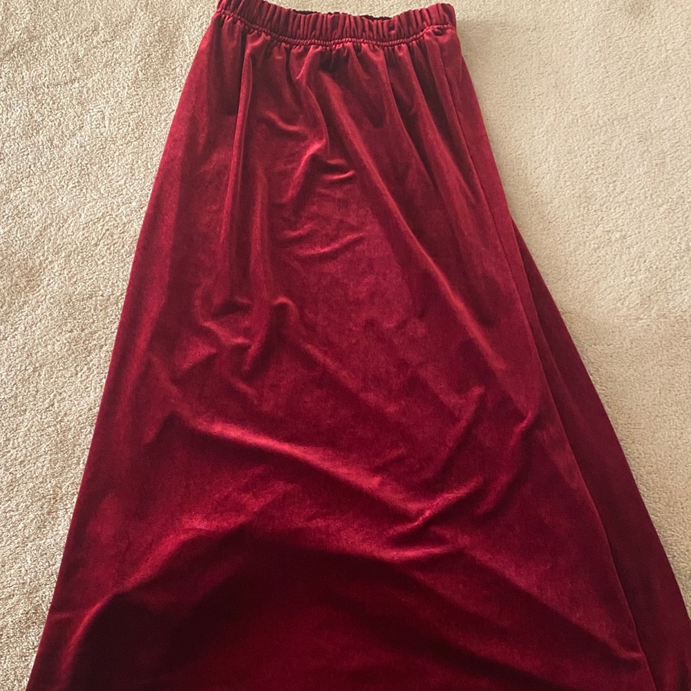 Sunday Red Velvet Maxi Skirt